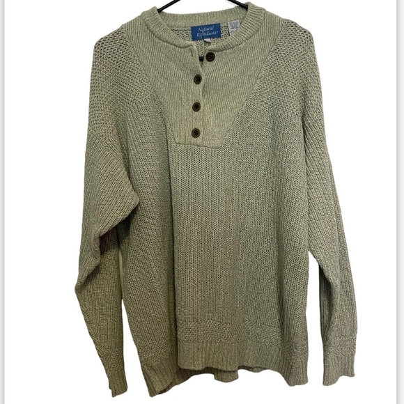Natural Reflections Chunky Knit Soft Green Pullover Sweater Size Large - Picture 1 of 8
